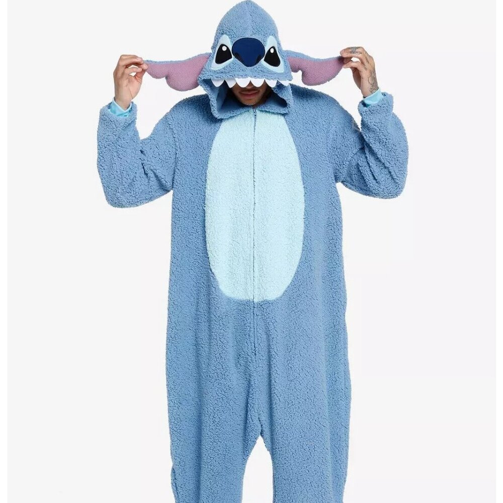 Disney Stitch Pajama One Piece Halloween Costume or Pajamas Size OSFM